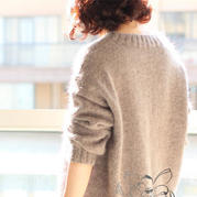 卡卡 柔軟舒服女士棒針塌肩袖套頭毛衣