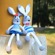 娃娃家玩偶线编织摩登钩针长腿兔子