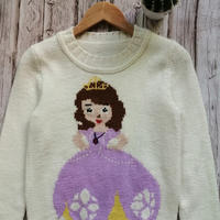 小雪编织儿童棒针苏菲亚公主图案套头毛衣
