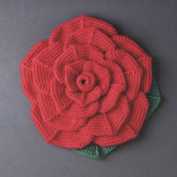 绽放的蔷薇玫瑰钩针座垫编织图解
