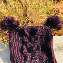 羊毛线编织猫头鹰造型儿童棒针帽子