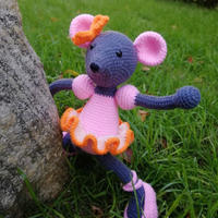 穿芭蕾舞鞋的鼠小姐 创意毛线188BET金宝搏钩针鼠玩偶188BET金宝搏图解