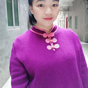 送媽媽的中式女士棒針半開領盤扣毛衣