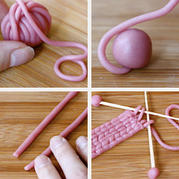 创意DIY之捏塑捏出毛线球与织毛衣效果