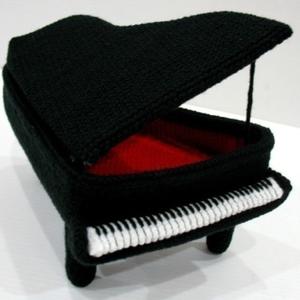 创意毛线玩具摆件 立体编织钩针钢琴编织图解