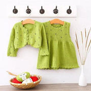 云芽連衣裙套裝（3-1）棒針兒童毛衣編織視頻教程--開衫1