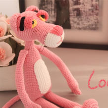粉红豹（2-2）呆萌钩针粉色豹子玩偶编织视频教程