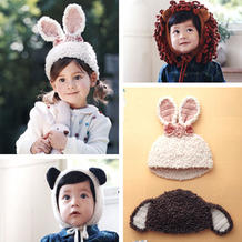 创意编织钩针动物造型宝宝毛线帽4款