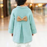 法式風情蝴蝶結大衣（2-1）兒童毛衣鉤針編織視頻教程