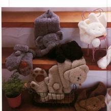 大象兔子小熊动物造型儿童棒针绒绒线围巾与手套