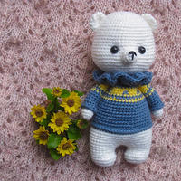 小熊埃利奧特 萌可愛鉤針熊寶寶玩偶編織圖解