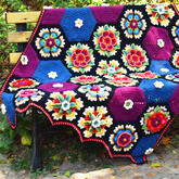 弗里達的花朵毯子 鉤針拼花毯編織教程合集
