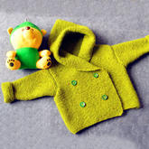萌宝宝儿童大衣(2-2)儿童棒针双排扣连帽开衫毛衣188BET金宝搏视频