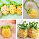 (4-3)四款不同造型的钩针菠萝蛋袋编织视频教程