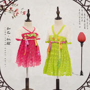  汉服襦裙(2-1)手工编织儿童汉服钩针连衣裙编织视频教程