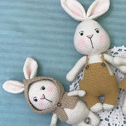 娃娃家2.0可換裝的鉤針兔子一家