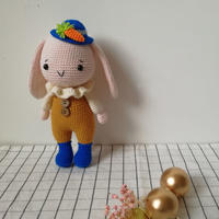可愛的垂耳兔 娃娃家鉤針編織兔子玩偶