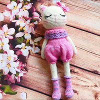 公益編織娃娃家2.0萌可愛鉤針貓小姐  