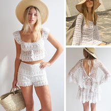 这个夏天的“小白”到位了吗？(3-3)加拿大服饰品牌清爽白色钩针蕾丝衣