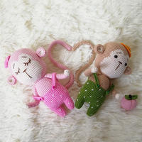 情侶猴 娃娃線2.0鉤針編織猴子玩偶