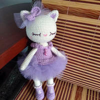 芭蕾小貓莫妮 娃娃家2.0編織鉤針貓咪玩偶