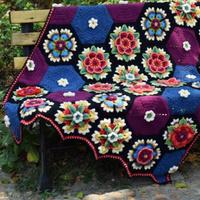弗里达的花朵毯子 钩针拼花毯编织教程合集