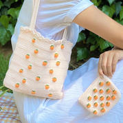 桔子斜挎包(5-1)清新橘子主題包包飾物編織視頻教程