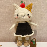 阿基貓 穿小黑裙的鉤針貓咪玩偶編織圖解