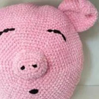 小猪抱枕(3-3)雪尼尔粗线钩针编织趣味卡通抱枕视频教程