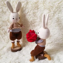 情侣兔 娃娃家2.0钩针兔子玩偶编织图解教程