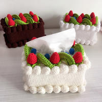 草莓蛋糕纸巾盒 手工毛线DIY家居编织视频教程