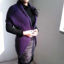 忧郁的紫 织法非常简单的女士棒针披肩式马甲