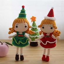 小红和小绿(3-2)可爱圣诞公主娃娃编织视频教程