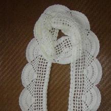 纯美花朵围巾（新加图解及简单说明）钩针编织围巾款式