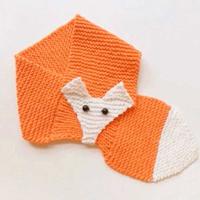 经典搓板针狐狸围巾(2-2)儿童棒针领结式围巾编织视频教程