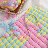 加密加厚球球毯墊(3-3)特色毛線珍珠線編織毯子墊子視頻教程