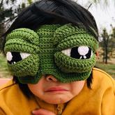 悲伤的青蛙眼罩(2-2)创意毛线DIY钩针编织视频教程