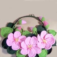 油桐花环 创意毛线钩针花卉主题花环壁挂装饰的制作视频教程