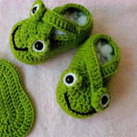 大眼蛙婴儿鞋(2-1)可爱钩针宝宝鞋编织视频教程
