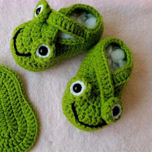 大眼蛙婴儿鞋(2-2)可爱钩针宝宝鞋编织视频教程
