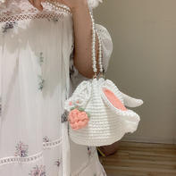 兔耳水桶包钩法(4-2) 胡萝卜草莓花朵装饰兔子水桶斜挎手提包编织视频教程