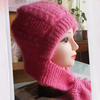 粉嫩嫩的二合一帽子 寶寶棒針圍脖帽的織法