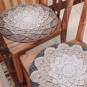 蓮花餐椅坐墊 非常美的鉤針立體花墊子編織圖解教程 