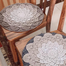 莲花餐椅坐垫 非常美的钩针立体花垫子编织图解教程 