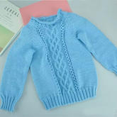 藍藤(2-1)從下往上織兒童棒針插肩袖圓領毛衣編織視頻教程
