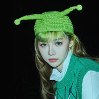 怪物长角帽子(2-2)痞幼同款怪物史莱克毛线帽绿帽子编织视频教程