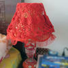 台灯的新衣服 红色钩针蕾丝灯罩