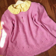 云紫 儿童棒针羊绒羊毛圆领裙式毛衣