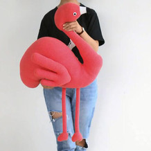 火烈鸟抱枕(3-1)创意编织钩针动物造型玩偶抱枕编织视频教程