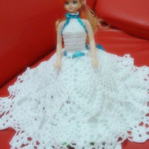 芭比礼服 蕾丝编织钩针娃娃公主裙